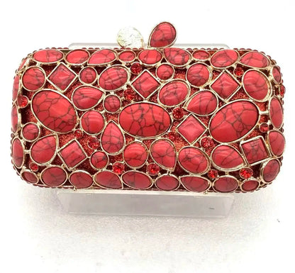 Natural Rhinestone Handmade Clutch Women Wedding Party Cocktail Evening Bag Colorful Diamond Handbag Fashion Yellow Purse