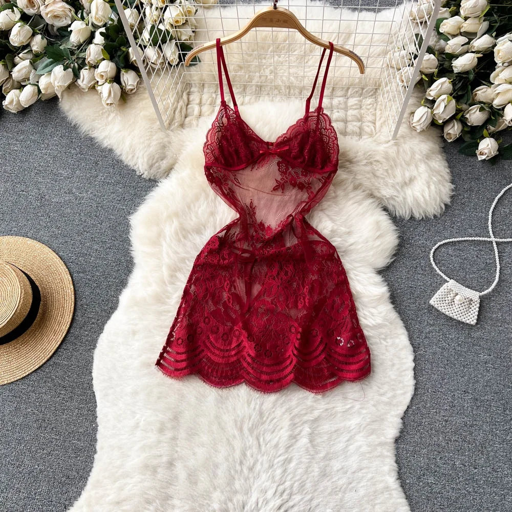 Woman Plus Size Sexy V-Neck Strap Dress Lace Trim Slim Short Dress Women Fashion Comfortable Dress Party Hotsweet