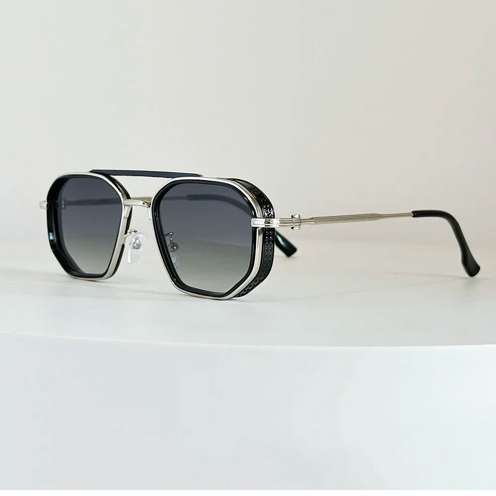 Vintage New Square Sunglass Men Fashion Steampunk Sunglasses Women 2025 Retro Glasses Gafas De Sol Hombre Lunette Soleil Femme