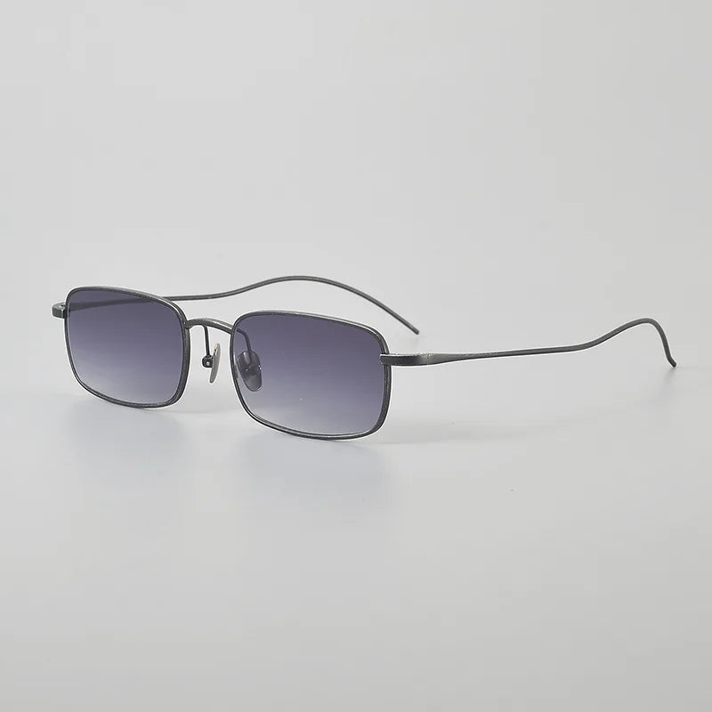 Top Quality Pure Titanium UV400 Protection Small Square Women Sunglasses Brand Ultra-light Rectangular Man Sun Glasses Eyewear
