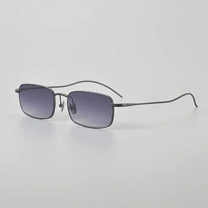 Top Quality Pure Titanium UV400 Protection Small Square Women Sunglasses Brand Ultra-light Rectangular Man Sun Glasses Eyewear
