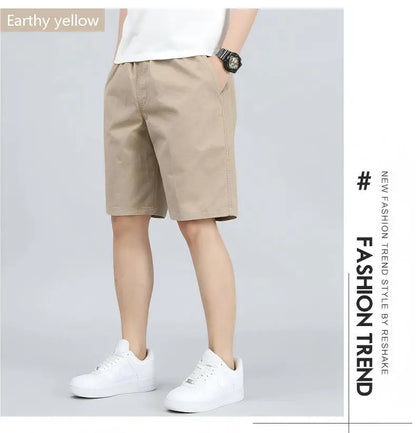 Men's Lightweight Cotton Summer Casual Shorts Loose Wide-Leg Fitness Exercise Work Shorts Comfortable Breathable