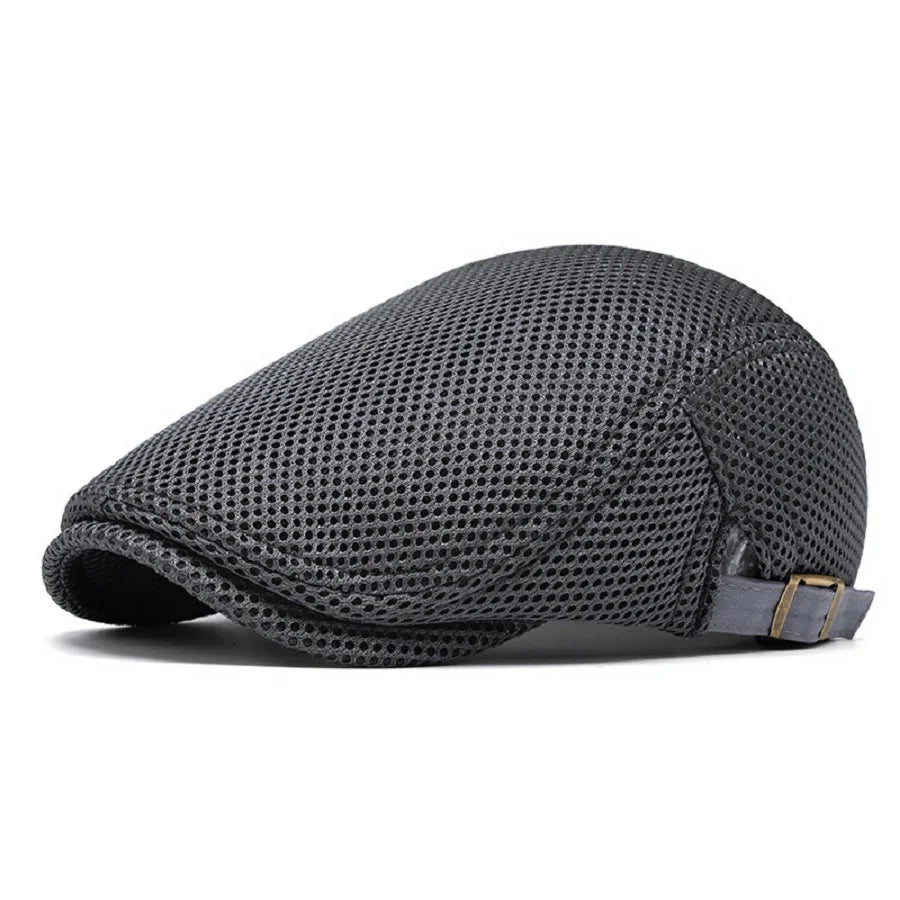 Men Women Hat Adjustable Newsboy Beret Ivy Cap Cabbie Flat Caps  Breathable Mesh Summer