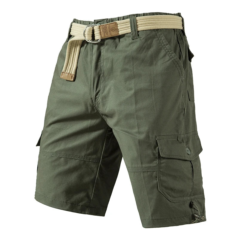 Mens Casual Cotton Shorts Hiking Cargo Shorts Relaxed Fit Streetwear Running Shorts Elastic Waist Short