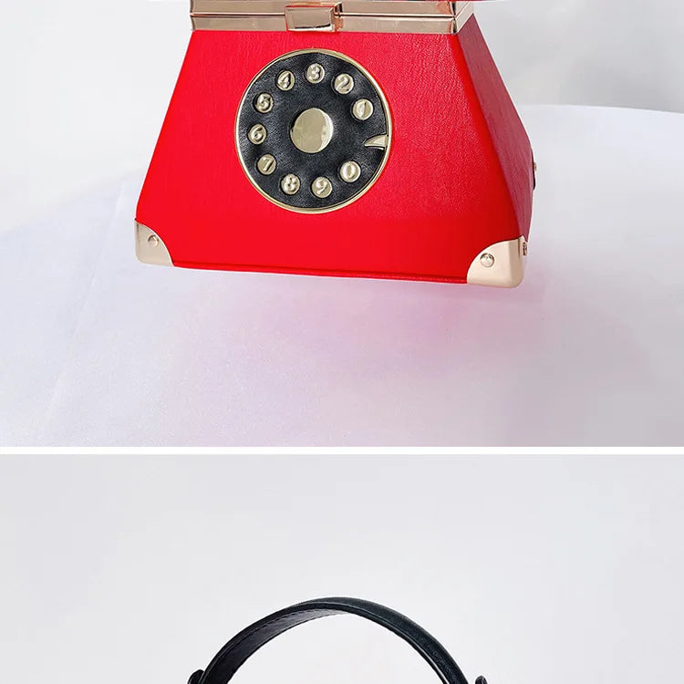 Handle Telephone Shaped Women Evening Handbags Designer Party Clutch Purse Chic Shoulder Bags Female Leather Crossbody Bag Totes