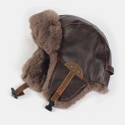 Bomber Hat New PU Leather Winter Hats for Men Women Waterproof Snow Ski Trapper Earflap Cap Male Female Russian Fur Hats