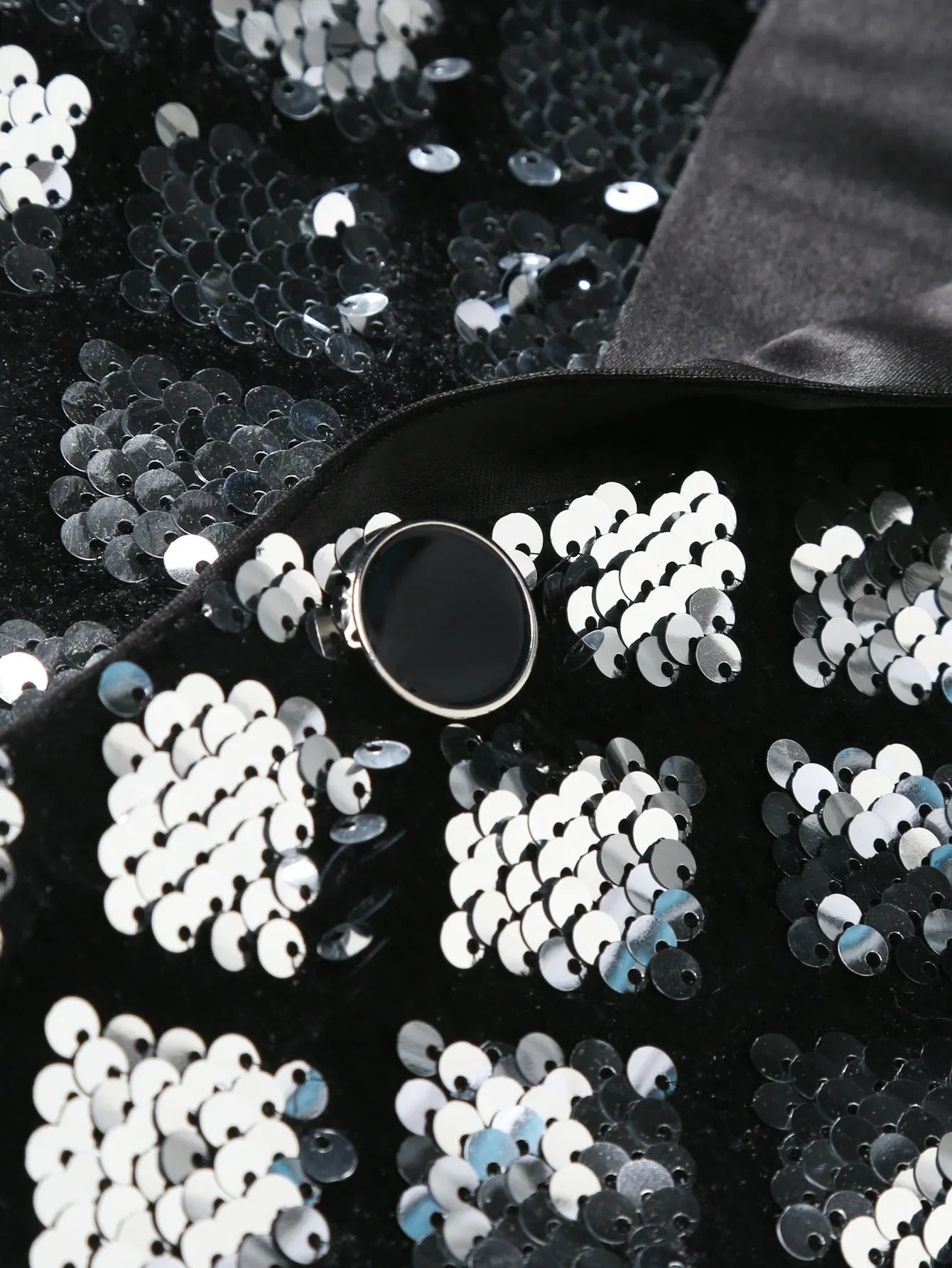 Men's Gold Suit Jacket, Wedding Party Dress Coat, Silver Blue Black Round Metallic Sequin Decoration Blazers.