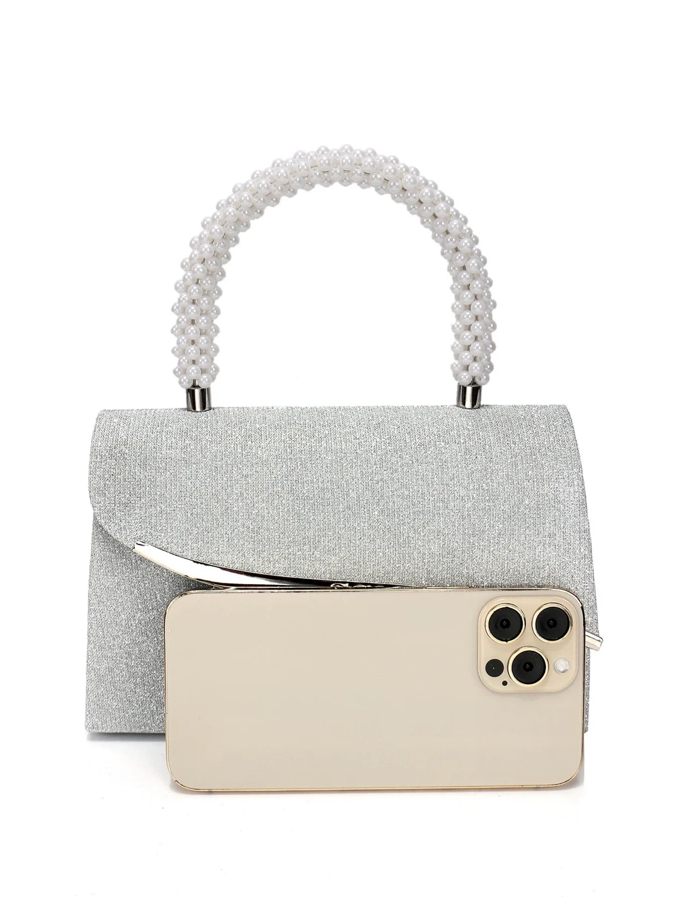 Bucket Design New Arrival Metal Pearl Glitter Women Evening Bags Sequins Lady Party Handbags Handle Mixed Color Wedding Banquet