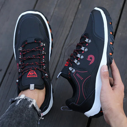 Hiking Boots Men's Black Sneakers Waterproof and Durable Mountaineering Shoes, Vulcanized Shoes for Men Size 39 48 Elegant Shoes
