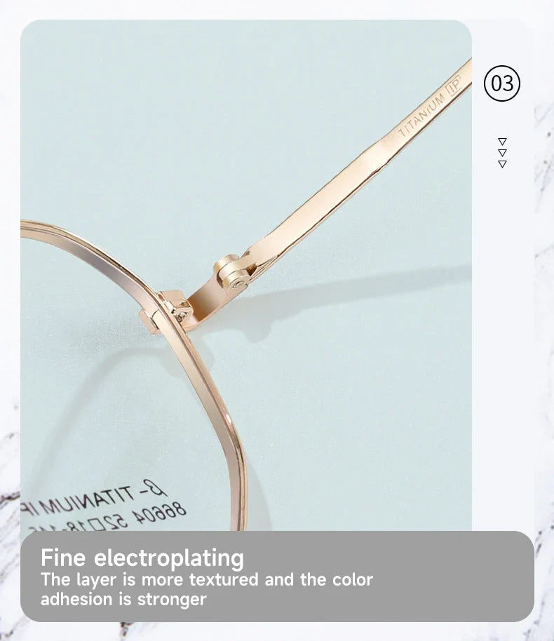 New Retro Simple Fashion Eyeglass Frames Semi Titanium Myopia Anti-Blue Light Glasses Customizable Prescription 86604