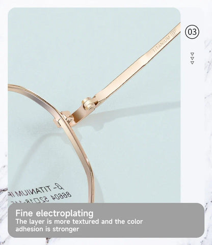 New Retro Simple Fashion Eyeglass Frames Semi Titanium Myopia Anti-Blue Light Glasses Customizable Prescription 86604