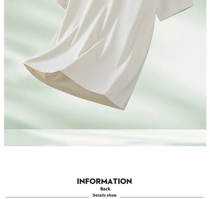 64% Cotton 25% Bamboo Fiber Cool T Shirt Men Short Sleeve Summer Tops For Men Round Neck Skin Friendly Solid Color Male Clothes
