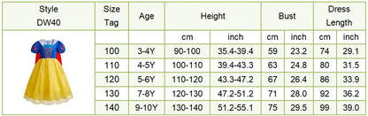 Children Snow White Cinderella Aurora Anna Elsa Costume Girl Cosplay Dress Kids Encanto Mirabel Little Mermaid Halloween Clothes