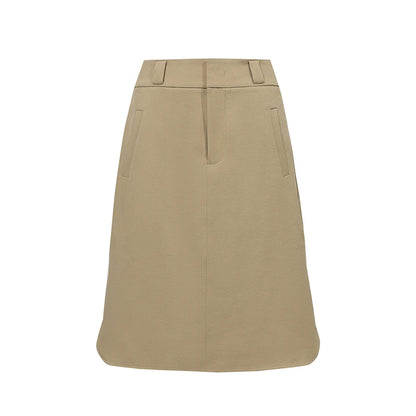 Mid Skirt 2026 Summer New Casual Workwear Style A-Line Skirt Women's solid Versatile Side Slit Women's clothing 12642098