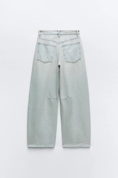 Spring Summer New American Boyfriend Sle Retro Versatile mid Waist Balloon Loose Jeans High Waist Zipper Long Pants Cool Fe...