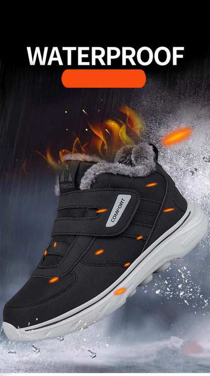 New Winter Men's Sneakers Thick Plush Warm Men's Snow Boots Lightweight Men's Ankle Boots Handmade Men's Outdoor Cotton Boots