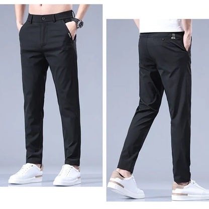 2026 Men's Summer Casual Pants Thin Ice Silk Men's Pants Fashion Straight  Elastic Men's New Pants Men's Pants