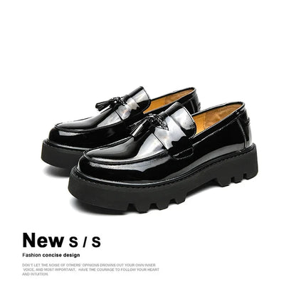 Genuine Leather Men Shoes Fashion Men Work Shoe Luxury Design Thick Bottom  Elegant Formal Loafers Outdoor Comfort Business Shoe