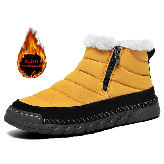 New Fashion Men's Boots Winter Plush Men Snow Boots Warm Fur Ankle Boots Outdoor Non-slip Sneakers Winter Casual  Boots Size 46