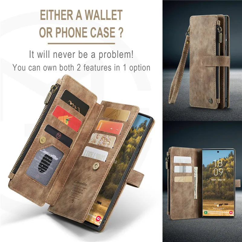 Flip Leather Phone Case For Samsung Galaxy S25 Edge S24 S26 Ultra S23 FE S22 S21 S20 Plus Note20 A16 A56 A17 A37 A57 Wallet Etui