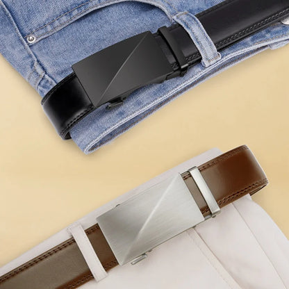 Brand Leather Belts for Men 115cm-145cm Automatic belt with ratchet strap Top quality belts, luxury belts for men