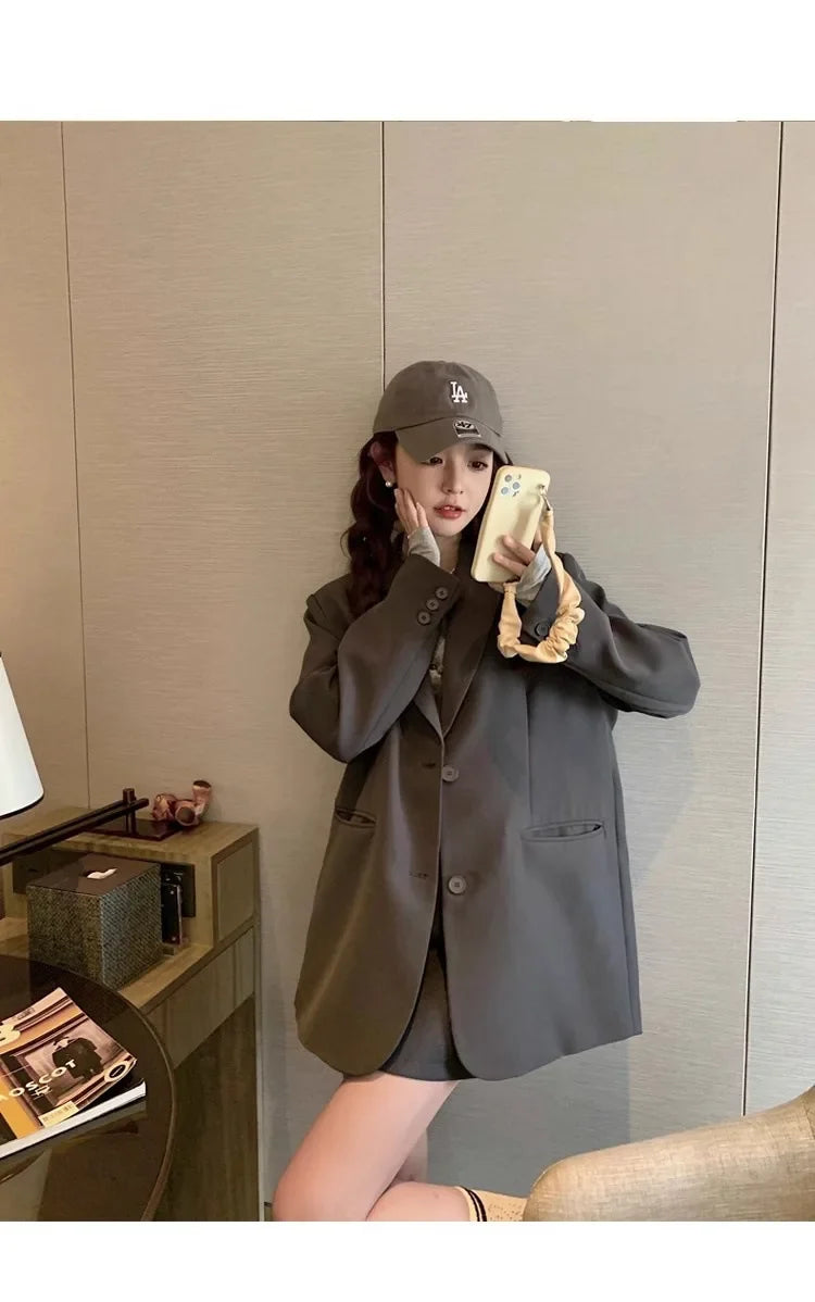 Ladies' Lazy Style Hot Sale Of The Season Early Autumn Korean Version Design Large Slit Small Size Suit Jacket Casual Elegant...