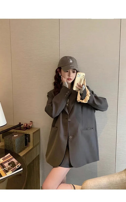Ladies' Lazy Style Hot Sale Of The Season Early Autumn Korean Version Design Large Slit Small Size Suit Jacket Casual Elegant...
