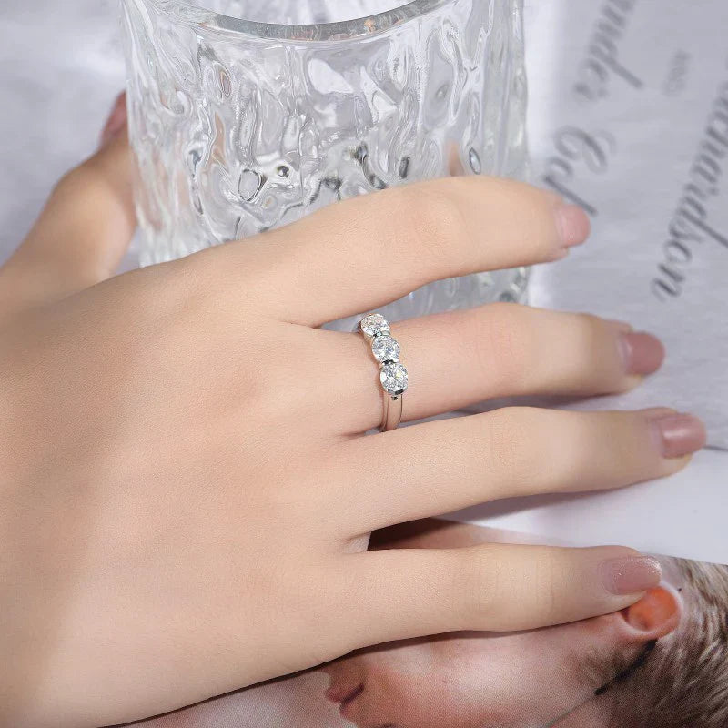 All 0.5ct D VVS1 Moissanite Ring for Women Sparkling Wedding Eternity Bands Sterling Silver 925 Rings Fine Jewelry Band