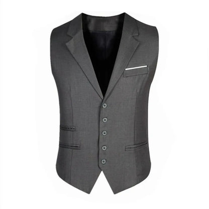 Men Suit Vest British Style Solid Single-breasted Sleeveless Male Waistcoat Slim Breathable Business Casual Man Vest