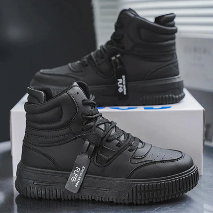 New Fashion Casual Sneakers High Top Skateboard Shoes Student Boots Men and Women Trend Wear Resistant Two-color Couples