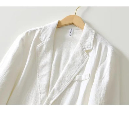 Men's Casual Suit Single-layer Jacket Solid Color Cotton And Linen Casual Fashion Men's Top