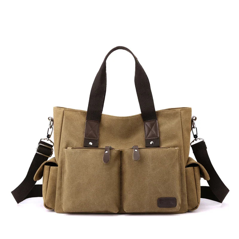 Canvas Retro Crossbody Bag, Handbag Commuting Bag, Shoulder Bag, Work Bag, Large Capacity Handbag