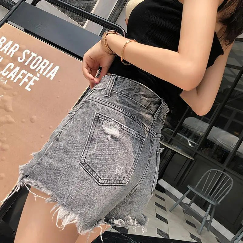 Women's Shorts Punk Ripped Baggy Short Pants for Woman To Wear Mini Loose Jeans Denim Korean Style XL Streetwear Clothing Cheap