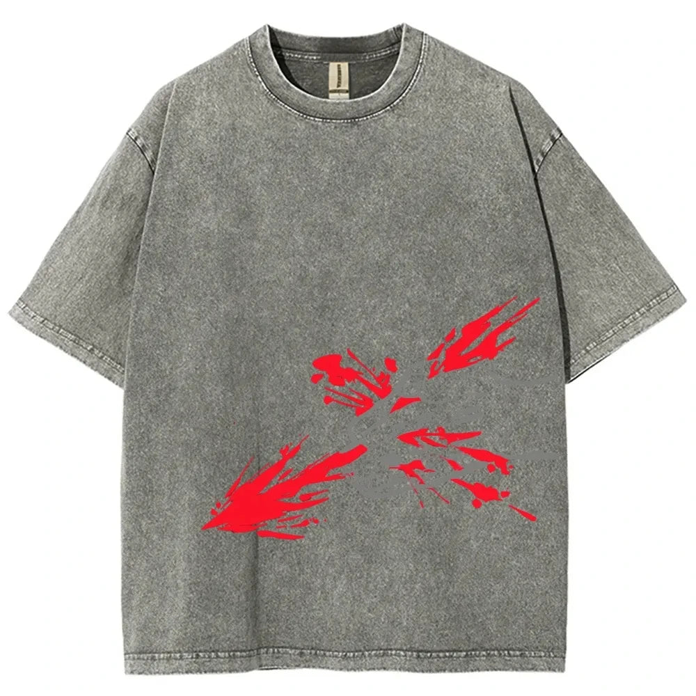 Japan Anime Jujutsu Kaisen Choso Cool Graphic T-shirt Men Casual Manga Tshirts Washed Vintage T Shirt Harajuku Male Cotton Tops