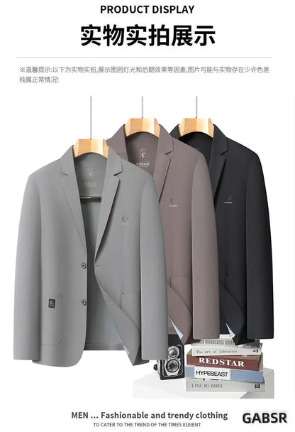 Blazer Summer Men's Casual Fashion Korean-style Business Solid Color Breathable, Lightweight and Sun-protective Clothing Blazer