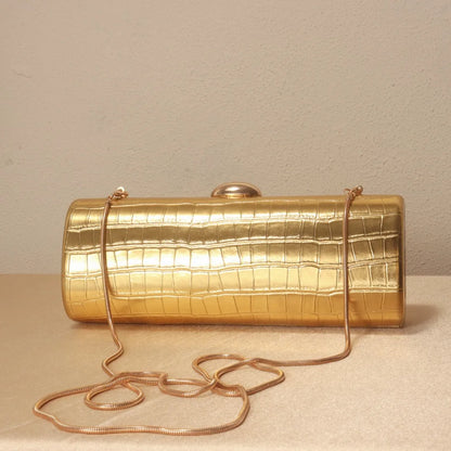 Chic Pu Leather Box Bag Female Glossy Golden Elegant Clutch Ladies Wedding/birthday Party Evening Purse Hard Purse and Handbag
