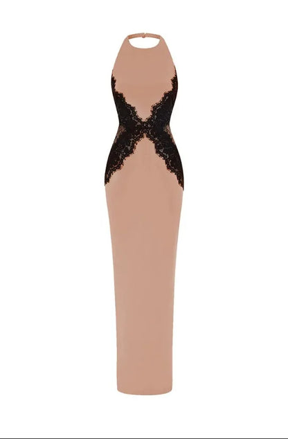Lace Cut Out Slim Backless Dress Women Elegant Halter Sleeveless Party Dresses Fashion Female Vestiods for Summer New 2026