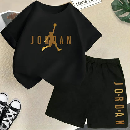 Summer Brand Sport Printed Children's Set Short Sleeve T-shirt Set Shorts 2pcs Set Kids Boy Girl Fashion Clothing Outfits