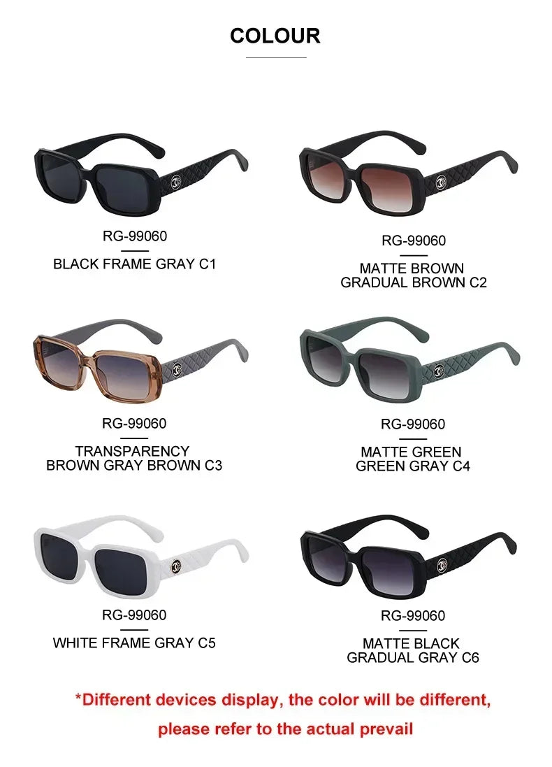New Luxury Designer UV400 Sun Glasses for Women Men Trendy Rectangle Sunglasses Ladies Retro Fashion Cool Gafas De Sol Sunglass
