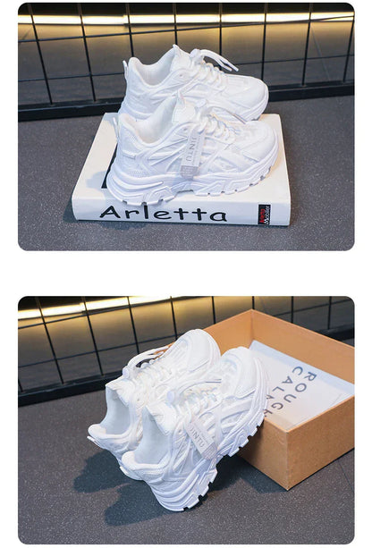 Girls Sneakers 2024 Children Casual Shoes Mesh Platform Designer Tennis Sneaker 6 To 12 Years Kids Sports Shoe for Girl