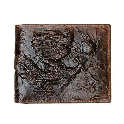 Men's Vintage Genuine Leather Wallet 3D Printed Tiger Wallet Card Holder