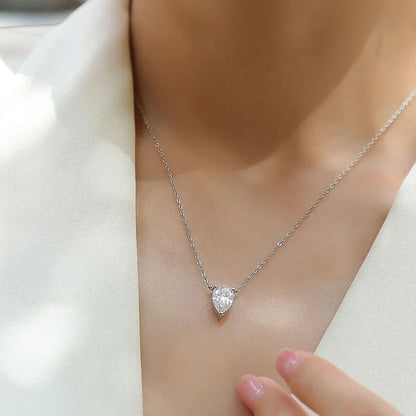Certificate 1/2/3/4carat Teardrop Moissanite Pendant Necklace S925 Silver Pear Cut Solitaire Diamond Neck Chain for Women