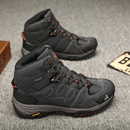 High-Top Men Hiking Boot Winter Outdoor Shoes Lace-Up Non-slip Outdoor Sports Casual Trekking Boots Man Waterproof Suede