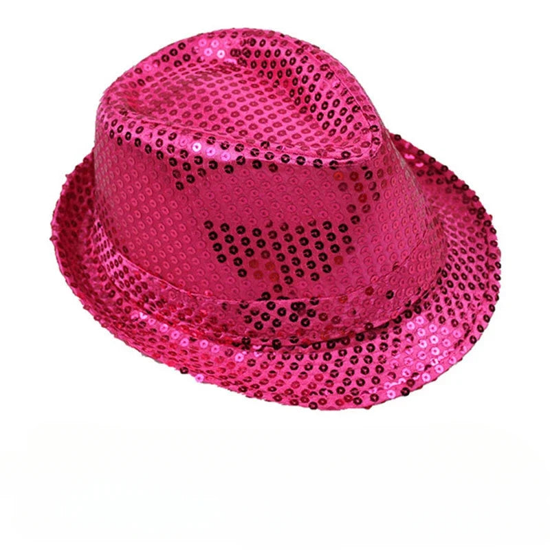 British Top Jazz Hat Bucket Hat Men Women Stage Performance Sequin Hat Shining Christmas Fedoras Party Parent  Hat Hollween