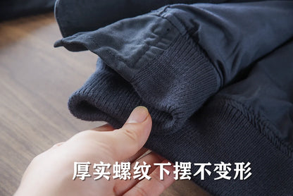 2025 Spring And Autumn New American Retro Men's Solid Color Twill Baseball Clothes 100% Cotton Fashion Wash Leisure Jacket Coat