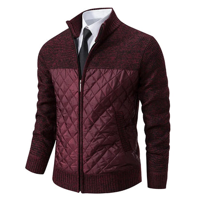 Autumn Winter Sweater Men's Loose Cardigan New Cold High Neck Jumpers Patchworked Windbreaker Casual Jackets