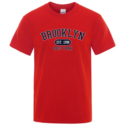 New York Letter T Shirts Man Casual Crewneck Streetwear Breathable Fashion Summer Tops Cotton Loose T-Shirts