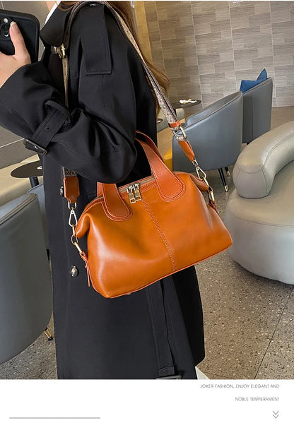 MS Genuine Leather Woman Bags Luxury Retro Shoulder Handbag Vintage Lady Messenger Casual Tote Crossbody Purses Black 2023 New