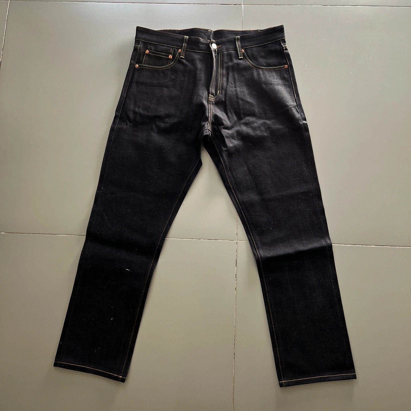 Vintage Momotaro 165oz Heavyweight Indigo Straight Leg Jeans Japanese Style mid Waist Cotton Denim Pants for Men Non Stretch
