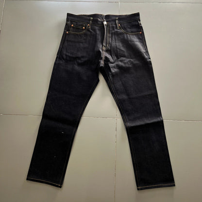 Vintage Momotaro 165oz Heavyweight Indigo Straight Leg Jeans Japanese Style mid Waist Cotton Denim Pants for Men Non Stretch